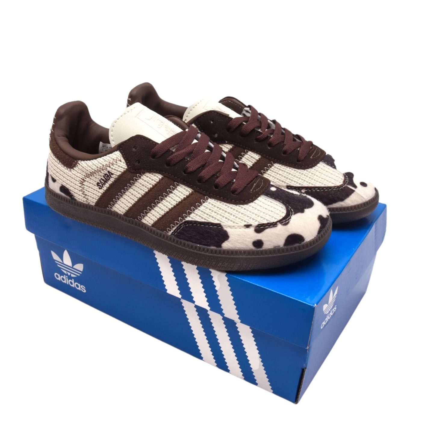 Cow Print Retro Leather Sneakers