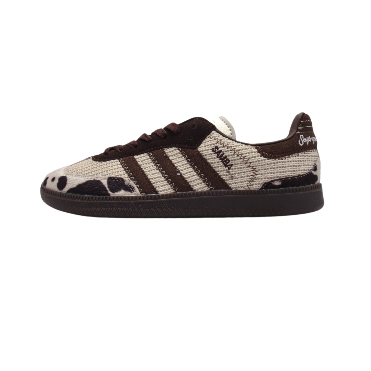 Cow Print Retro Leather Sneakers